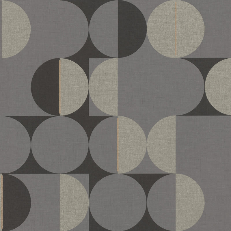 media image for Circles in Motion Metallic Grey and Silver Wallpaper by Walls Republic 229