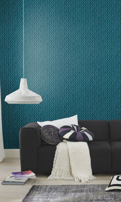 product image for Diamond Cutouts Dark Teal Wallpaper by Walls Republic 56