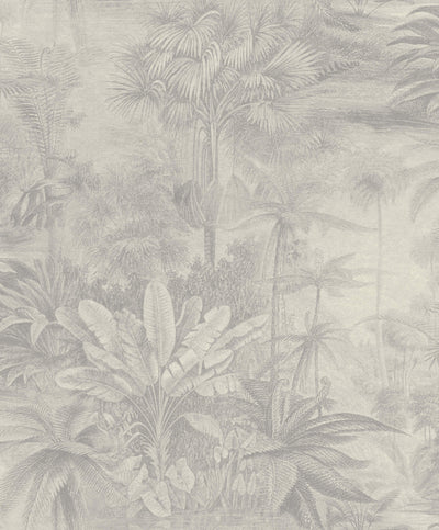 product image for Metallic Tropical Print Light Grey Wallpaper by Walls Republic 10