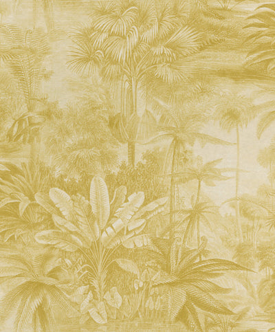 product image of sample metallic tropical print yellow wallpaper by walls republic 1 521