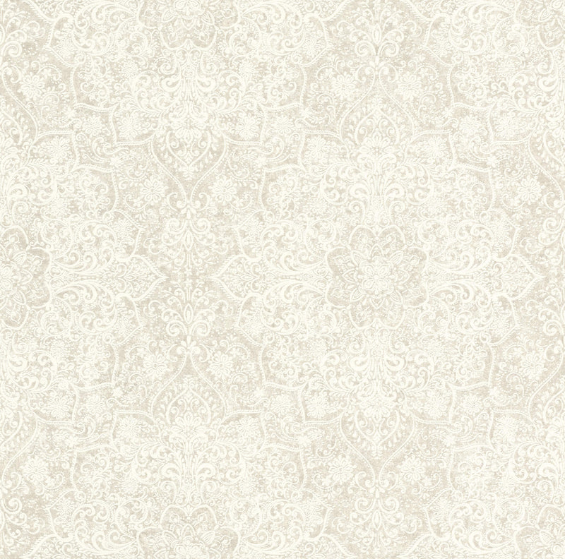 media image for Large Whimsical Ornamental White Wallpaper by Walls Republic 238