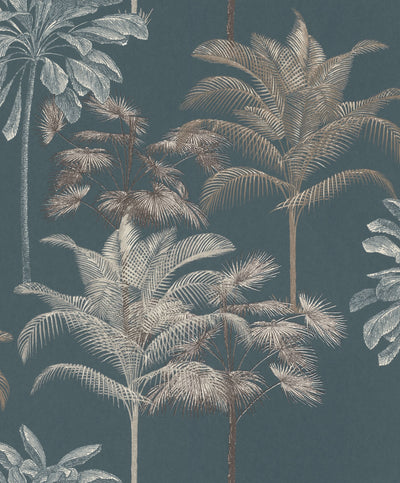 product image of sample tropical decoration stonewashed indigo wallpaper by walls republic 1 588