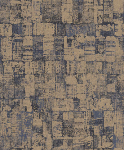 product image of Abstract Weathering Smoke Blue and Gold Wallpaper by Walls Republic 592