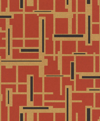 product image for Geometric Intersect Coral Red Wallpaper by Walls Republic 2