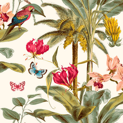 product image of sample jungle stripe tropical hot pink wallpaper by walls republic 1 547