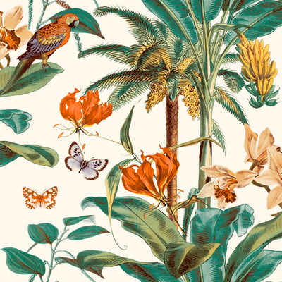 product image for Jungle Stripe Tropical Orange Wallpaper by Walls Republic 46