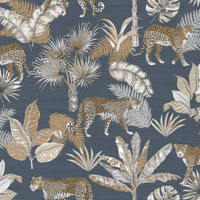 product image of Jungle Prowess Animal Print Midnight Black Wallpaper by Walls Republic 511