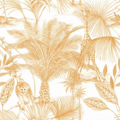 product image for Sketched Jungle Tropical Ochre Wallpaper by Walls Republic 73