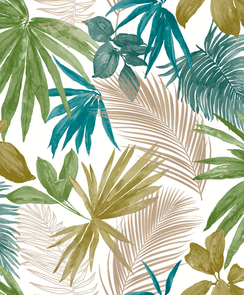 media image for sample botanical glimmer teal wallpaper by walls republic 1 219
