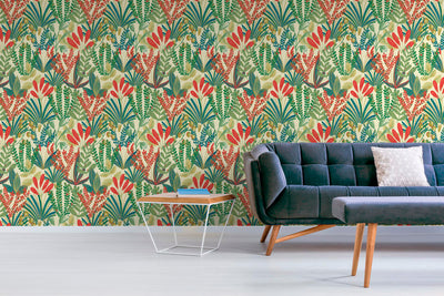 product image for Scandinavian Tropical Red Wallpaper by Walls Republic 85