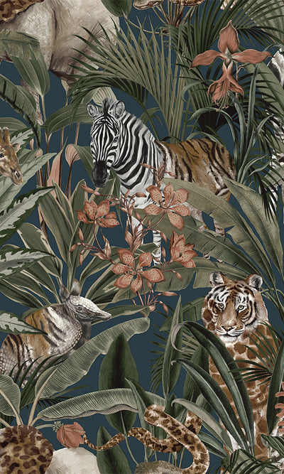 product image of sample hidden in the jungle tropical navy wallpaper by walls republic 1 559