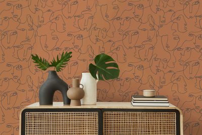product image for The Art of Expression Burnt Orange Abstract Wallpaper by Walls Republic 89