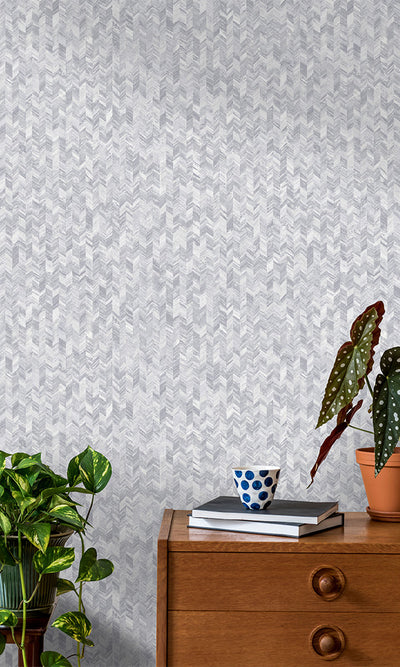 product image for Vivid Double Herringbone Grey Geometric Wallpaper by Walls Republic 7
