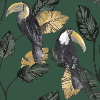 product image of Tropical Toucans Green Wallpaper by Walls Republic 539