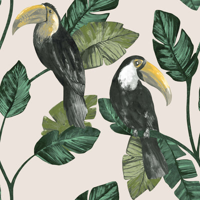 product image of Tropical Toucans Neutral Wallpaper by Walls Republic 548