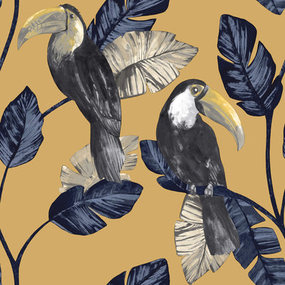 product image of Tropical Toucans Ochre Wallpaper by Walls Republic 544