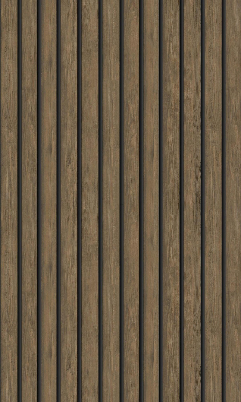 media image for Dark Oak Geometric Stripes Faux Wood Wallpaper by Walls Republic 268
