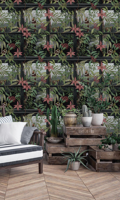 product image for Charcoal Tropical Floral Foliage Wallpaper by Walls Republic 5
