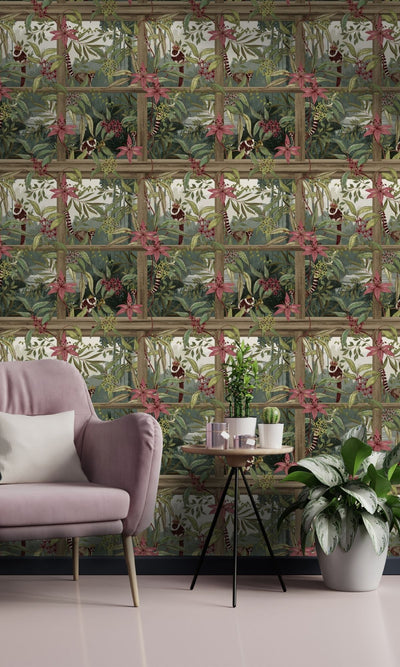 product image for Light Tropical Floral Foliage Wallpaper by Walls Republic 90