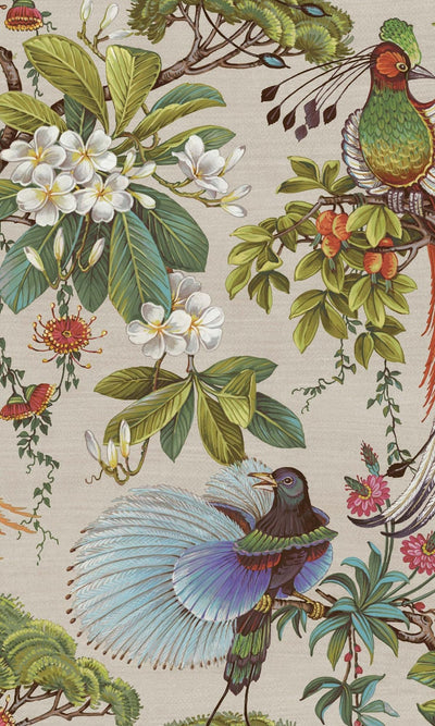 product image of Natural Painted Oriental Birds and Trees Tropical Wallpaper by Walls Republic 527