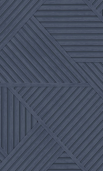 product image of Navy Wood Panel Design Geometric Stripes Wallpaper by Walls Republic 540