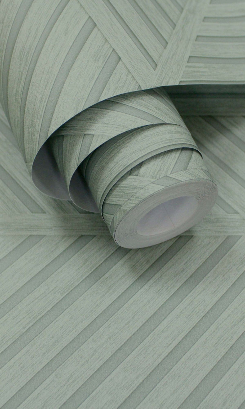 media image for Sage Wood Panel Design Geometric Stripes Wallpaper by Walls Republic 280