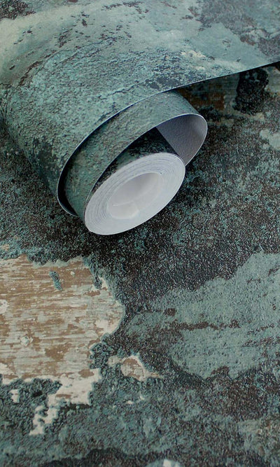 product image for Teal Distressed Faux Concrete Effect Wallpaper by Walls Republic 89
