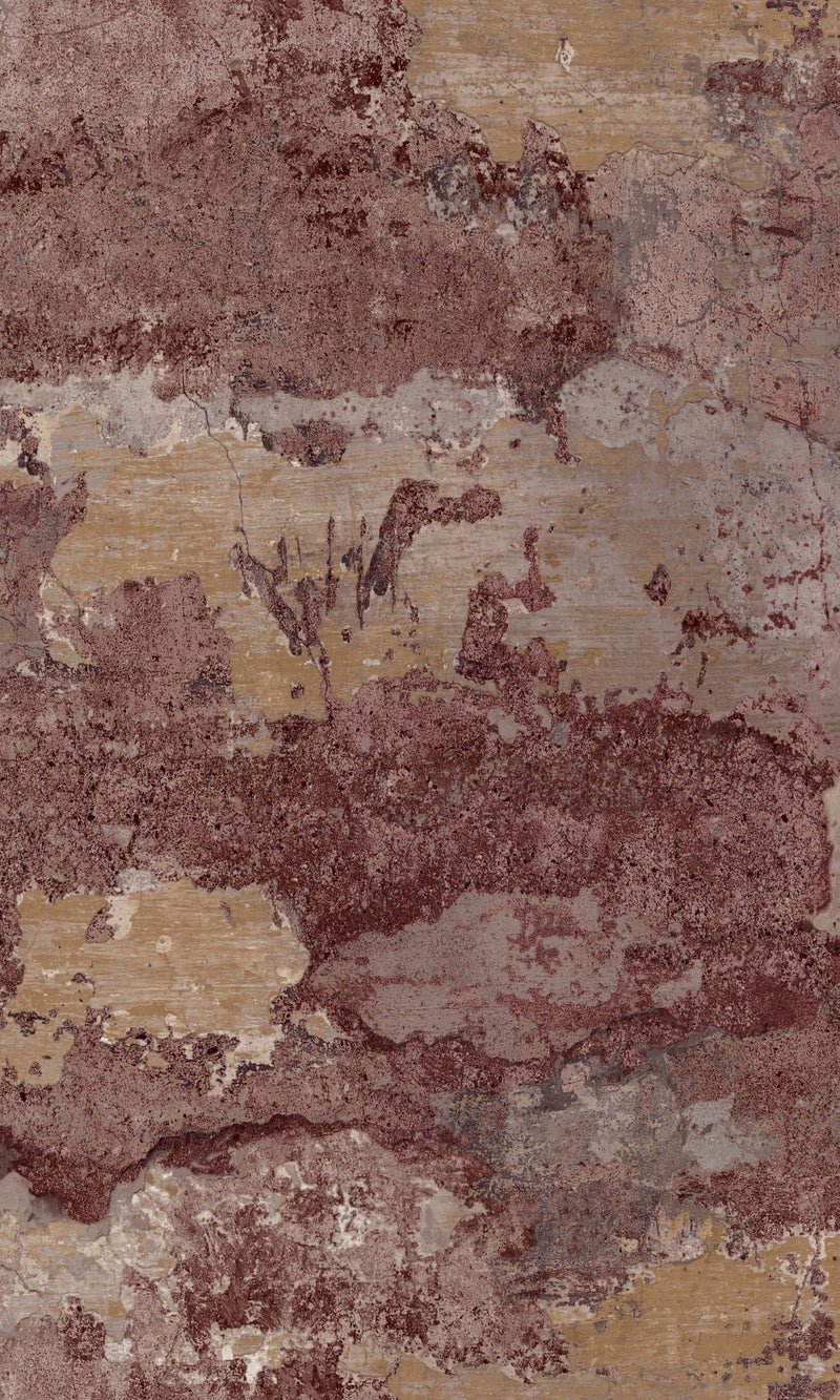 media image for Burgundy Distressed Faux Concrete Effect Wallpaper by Walls Republic 242