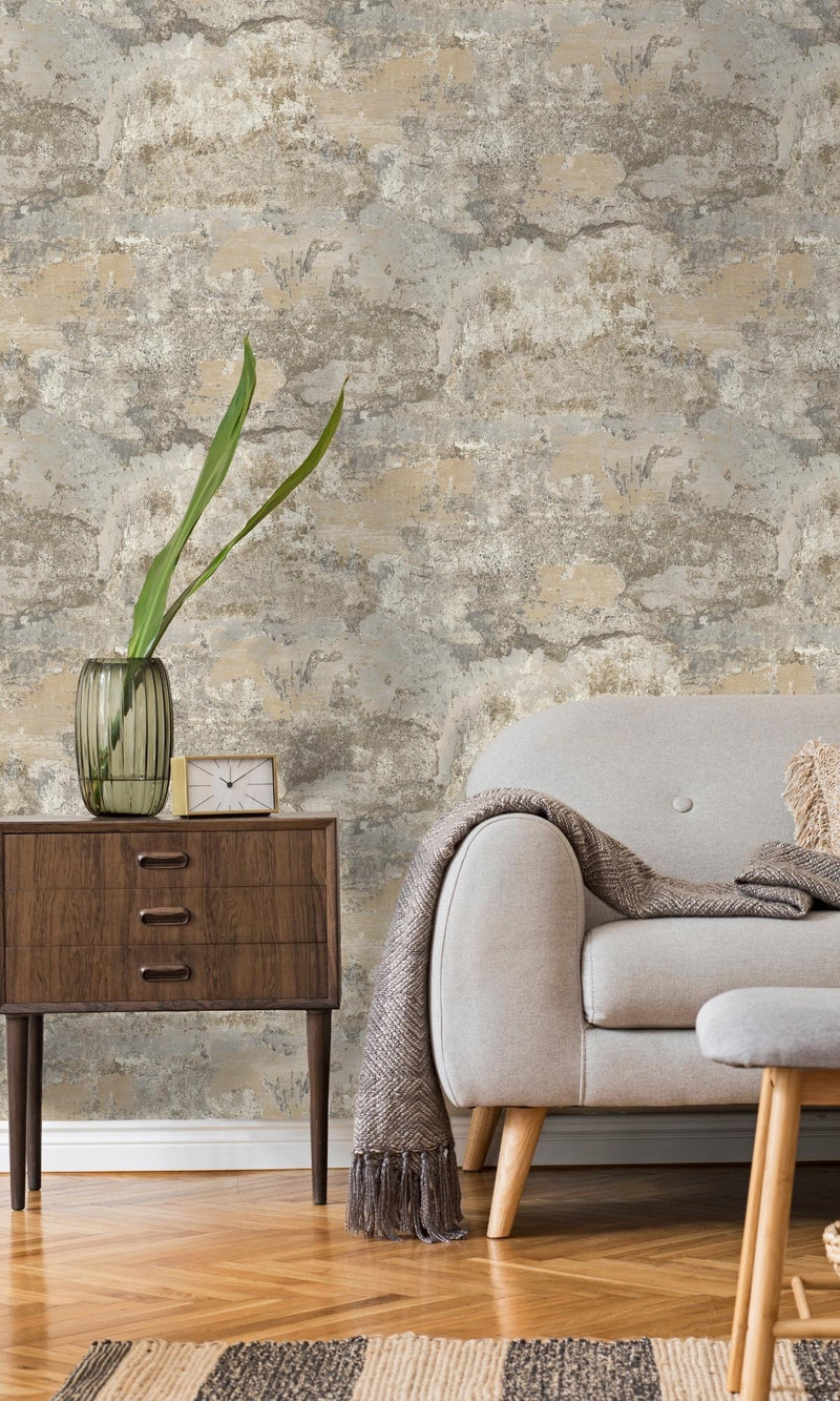 media image for Natural Distressed Faux Concrete Effect Wallpaper by Walls Republic 242