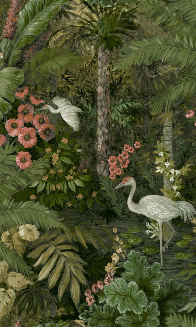 product image for Green Tropical Paradise Botanical Wallpaper by Walls Republic 5