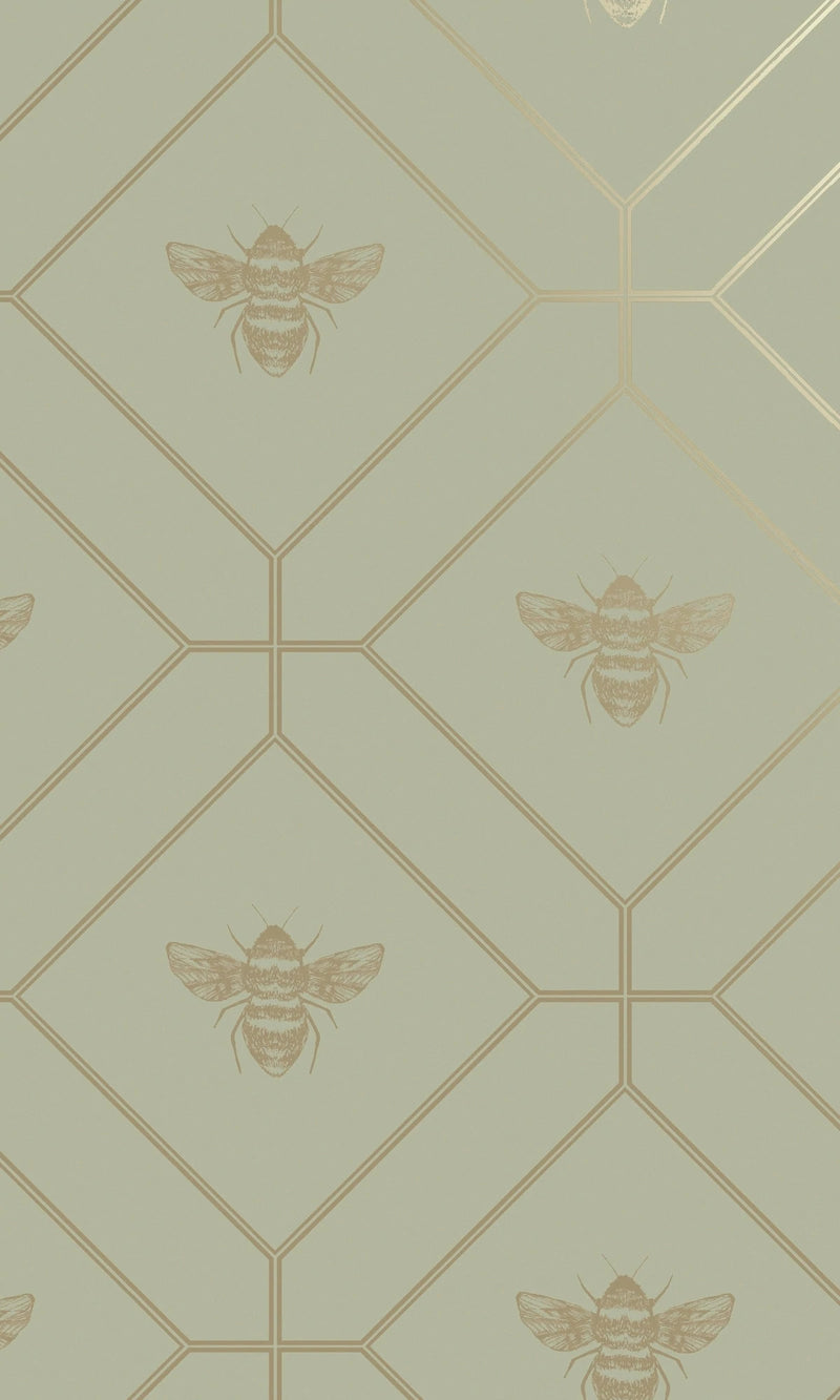 media image for sample honey comb green geometric wallpaper by walls republic 1 296