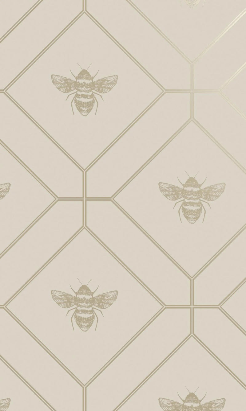 media image for Honey Comb Taupe Geometric Wallpaper by Walls Republic 217
