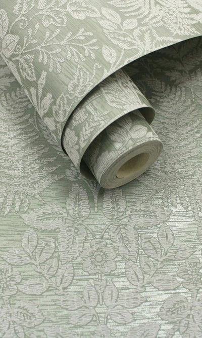 product image for Floral Stitch Sage Damask Wallpaper by Walls Republic 63