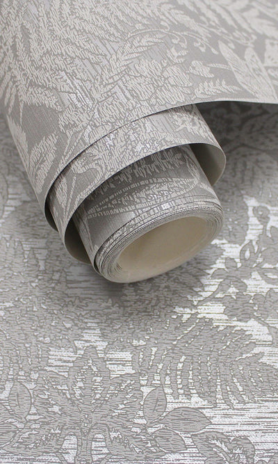 product image for Floral Stitch Grey Damask Wallpaper by Walls Republic 35