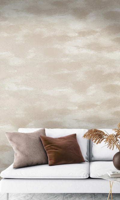 product image for Cloud-like Beige Textured Metallic Wallpaper by Walls Republic 33