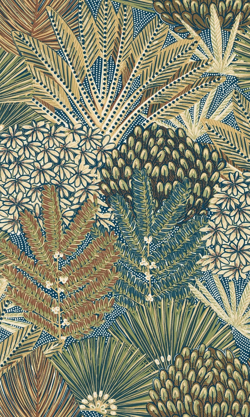 media image for sample tropical dry leaves motifs blue wallpaper by walls republic 1 249