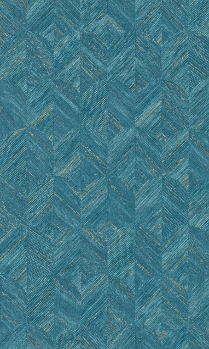 media image for Contemporary Art Deco Geometric Blue Wallpaper by Walls Republic 221