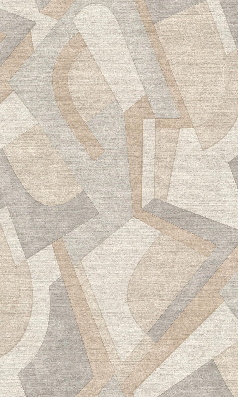 media image for Bold Abstract Geometric Metallic Beige Wallpaper by Walls Republic 227
