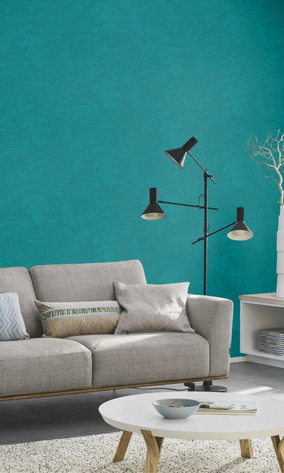 product image for Painted Leaves Blue Botanical Wallpaper by Walls Republic 99