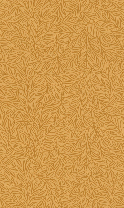 product image for Minimalist Orange Tropical Leaves Metallic Wallpaper by Walls Republic 93