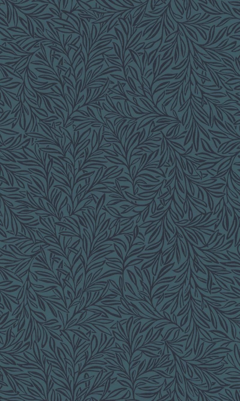 media image for Minimalist Blue Leaves Tropical Metallic Wallpaper by Walls Republic 294