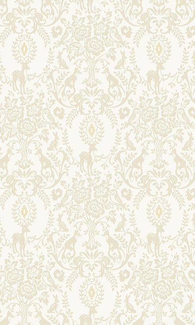 product image of Floral Damask With Animals Beige Wallpaper by Walls Republic 536