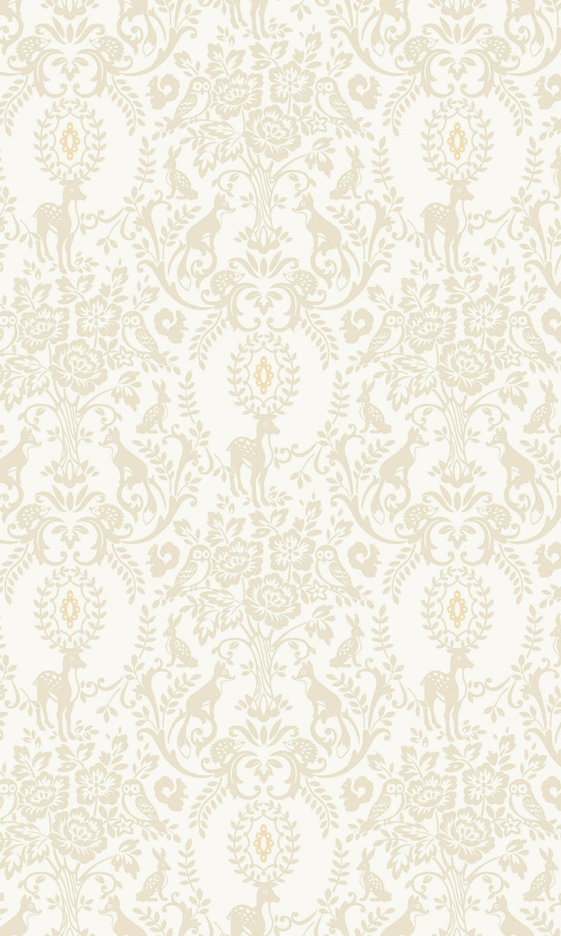media image for Floral Damask With Animals Beige Wallpaper by Walls Republic 232