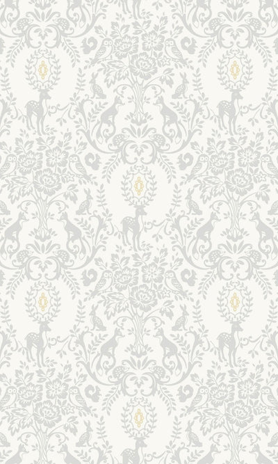 product image of sample floral damask with animals grey wallpaper by walls republic 1 575
