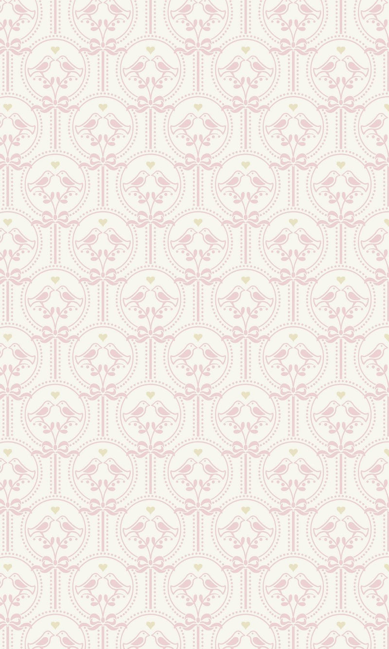 media image for Oiseaux Birds Lovers Pink Tropical Wallpaper by Walls Republic 244