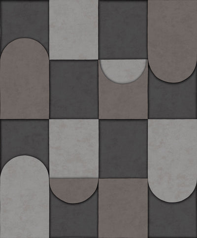 product image of Affinity 3D Patchwork Geometric Wallpaper in Taupe/Anthracite 552