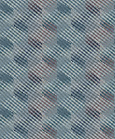 product image of Affinity 3D Rhombus Stripe Geometric Wallpaper in Petrol 599