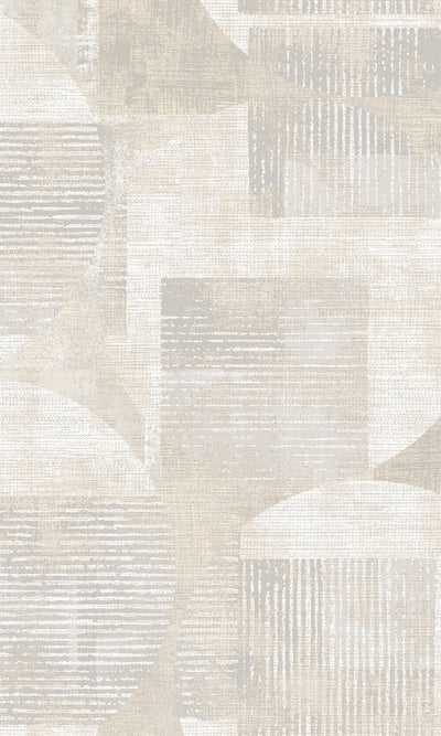 product image of Geometric Cirles and Stripes Wallpaper in Beige 516
