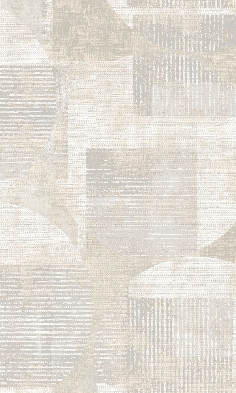 media image for Geometric Cirles and Stripes Wallpaper in Beige 239