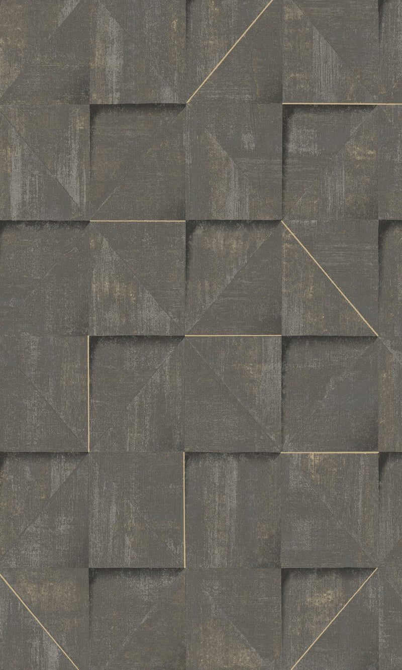 media image for Geometric Tiles Wallpaper in Walnut 222